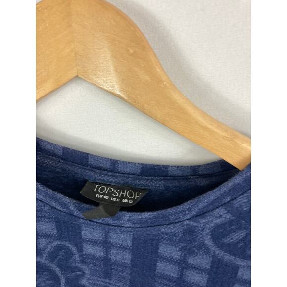 Topshop Paisley Print Knit Tshirt Size 8 - Picture 3 of 5